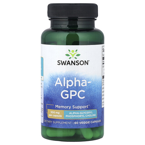 Swanson Vitamins Alpha GPC, 300 mg, 60 Veggie Capsules