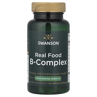 Swanson Vitamins, Complejo de vitaminas B de alimentos reales, 60 cápsulas veganas