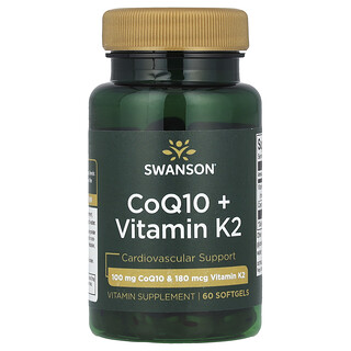 Swanson Vitamins, CoQ10 + Vitamin K2, 60 Softgels