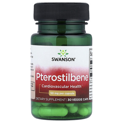 Swanson Vitamins, Pterostilbeno, 50 mg, 30 cápsulas vegetales