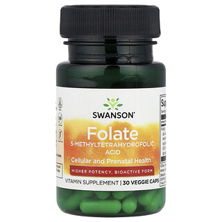 Swanson Vitamins, Folate, 30 capsules végétariennes (1360 µg d'EFA par capsule)