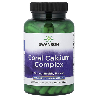 Swanson Vitamins, Complejo de calcio de coral, 180 cápsulas