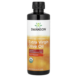 Swanson Vitamins, 認可有機高級初榨橄欖油，冷榨，16 液量盎司（473 毫升）