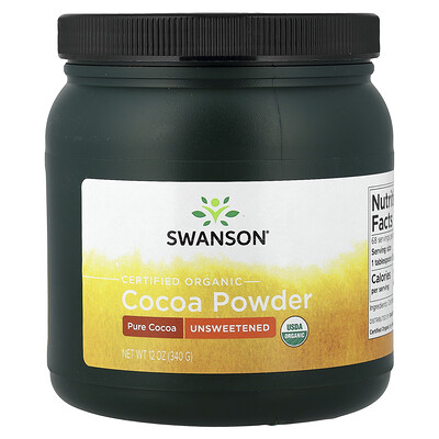 Product Image for Swanson, Certified Organic Cocoa Powder, Unsweetened, 12 oz (340 g)