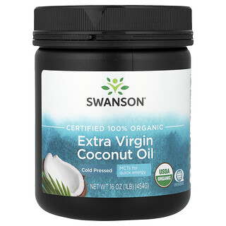 Swanson Vitamins, Organic Extra Virgin Coconut Oil, Cold Pressed, 16 oz (454 g)