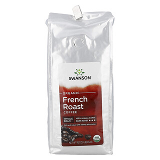 Swanson Vitamins, Café biologique, torréfaction française, Grains entiers, Torréfaction foncée, 454 g