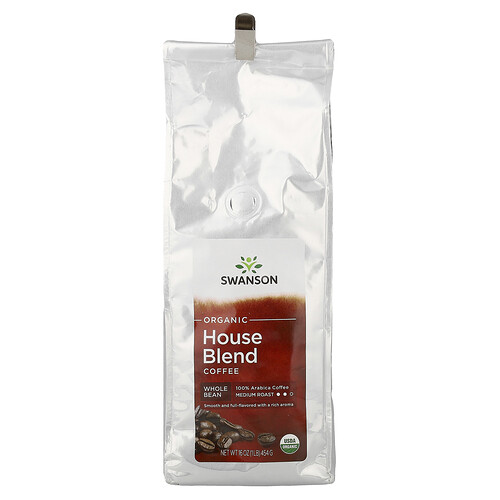 Swanson Vitamins, Bio-Hausmischung, Kaffee, ganze Bohne, mittel geröstet, 454 g