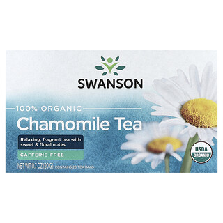 Swanson Vitamins, 有机洋甘菊茶，无咖啡萃取，20 茶包，0.7 盎司（20 克）