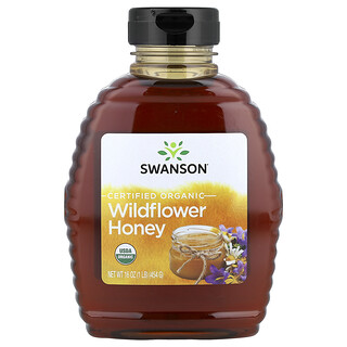 Swanson Vitamins, Miel de flores silvestres orgánicas certificadas`` 454 g (16 oz)
