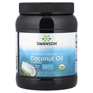 Swanson Vitamins, Aceite de coco orgánico certificado, Sin sabor, 1,47 kg (3 lb 4 oz)