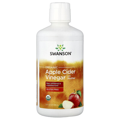 Swanson Vitamins, Vinagre de sidra de manzana orgánica con cultivo madre, 946 ml (32 oz. líq.)
