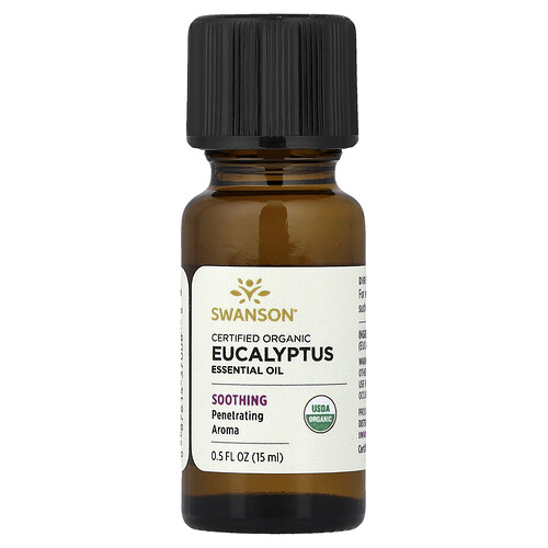 Swanson Vitamins, Certified Organic Eucalyptus Essential Oil, 0.5 fl oz (15 ml)