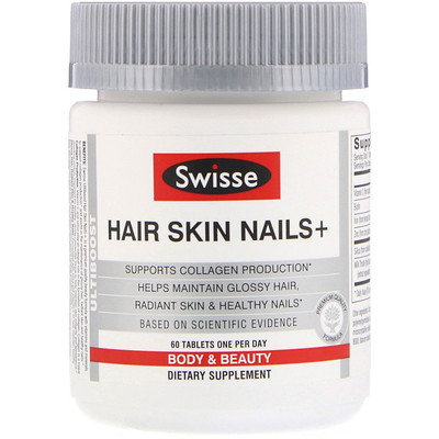 Swisse Ultiboost, волосы, кожа и ногти+, 60 таблеток