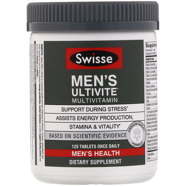 Swisse, Suplemento multivitamínico Ultivite para hombres, 120 comprimidos
