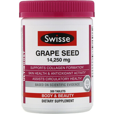 Swisse Ultiboost, экстракт виноградных косточек, 14 250 мг, 300 таблеток