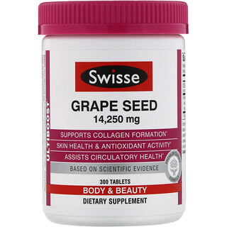Swisse, Ultiboost, pépins de raisin, 14 250 mg, 300 comprimés
