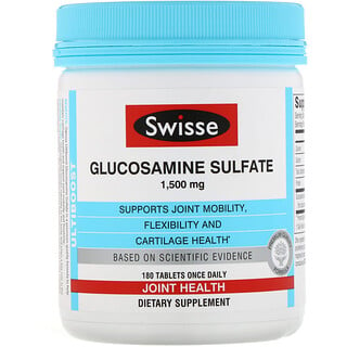 Swisse, Ultiboost, sulfato de glucosamina, 1,500 mg, 180 comprimidos