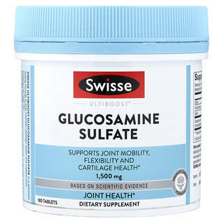Swisse, Ultiboost®, Glucosamine Sulfate, 1,500 mg, 180 Tablets
