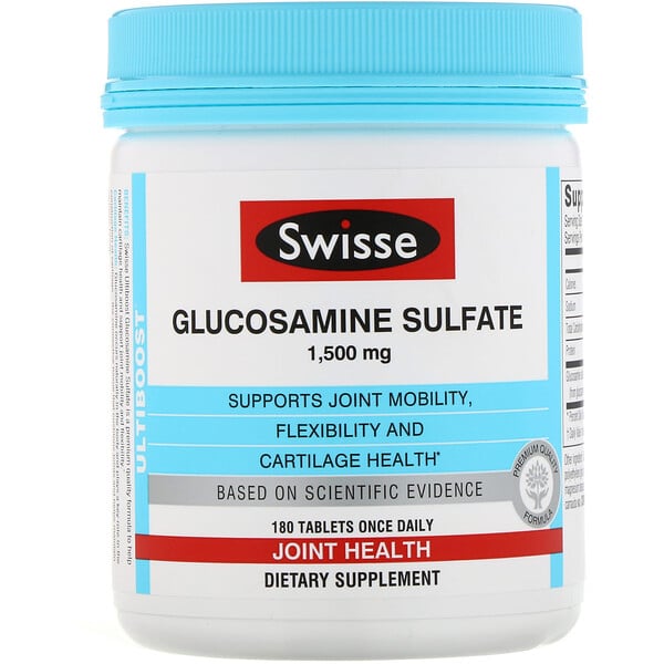 Ultiboost, sulfato de glucosamina, 1,500 mg, 180 comprimidos