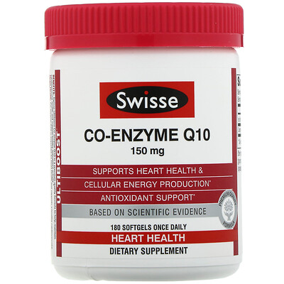

Swisse Ultiboost, Коэнзим Q10, 150 мг, 180 капсул