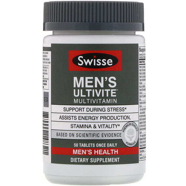Swisse, ΠΡΠ»ΡΡΠΈΠ²ΠΈΡΠ°ΠΌΠΈΠ½Π½Π°Ρ Π΄ΠΎΠ±Π°Π²ΠΊΠ° Π΄Π»Ρ ΠΌΡΠΆΡΠΈΠ½ Ultivite, 50 ΡΠ°Π±Π»Π΅ΡΠΎΠΊ