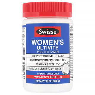 Swisse, Suplemento multivitamínico Ultivite para mujeres, 50 comprimidos