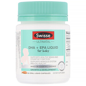 Отзывы о Свисс, Ultinatal, DHA + EPA Liquid for Baby, 60 Oral Liquid Capsules