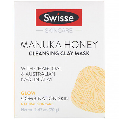 Swisse Skincare, мед манука, очищающая глиняная маска, 70 г (2,47 унции)