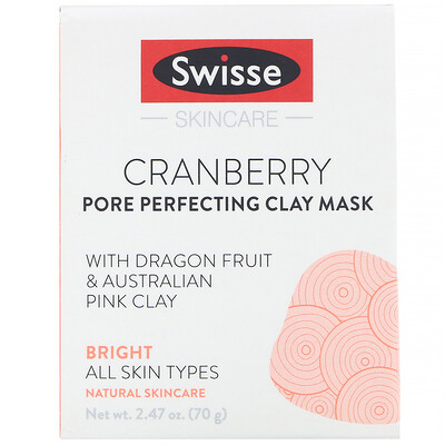 Swisse Skincare, клюква, глиняная маска для очищения пор, 70 г (2,47 унции)
