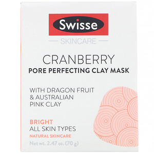 Отзывы о Свисс, Skincare, Cranberry Pore Perfecting Clay Mask, 2.47 oz (70 g)