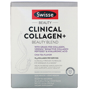 Свисс, Clinical Collagen+ Beauty Blend, Chai Tea Flavor, 30 Stick Packs, 0.40 oz (11.5 g) Each отзывы