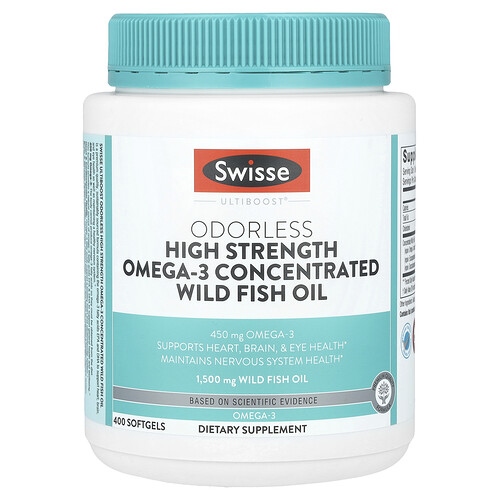 Swisse Ultiboost®, Odorless High Strength Omega-3 Concentrated Wild Fish Oil , 1,500 mg , 400 Softgels