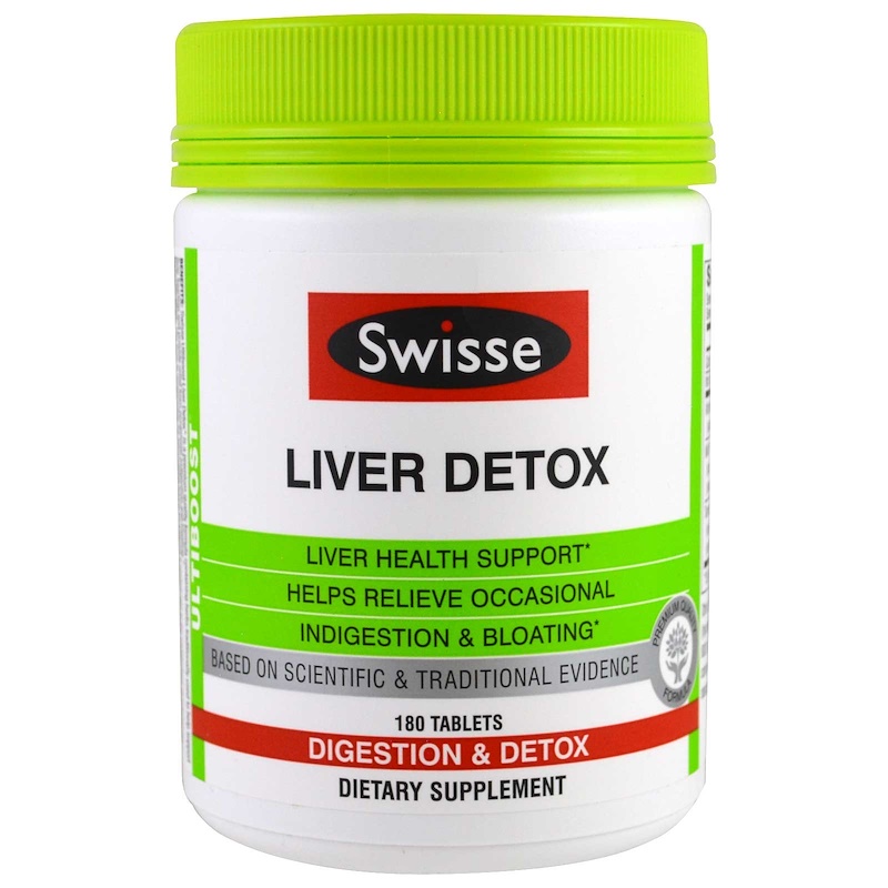 swisse, ultiboost, liver detox, digestion & detox, 180 tablets