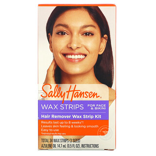 Sally Hansen, Wachsstreifen-Kit zur Haarentfernung, 34 Wachsstreifen und Pflegeöl