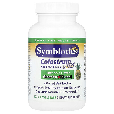 Product Image for Symbiotics, Colostrum Plus Chewables, Pineapple, 120 Chewable Tabs