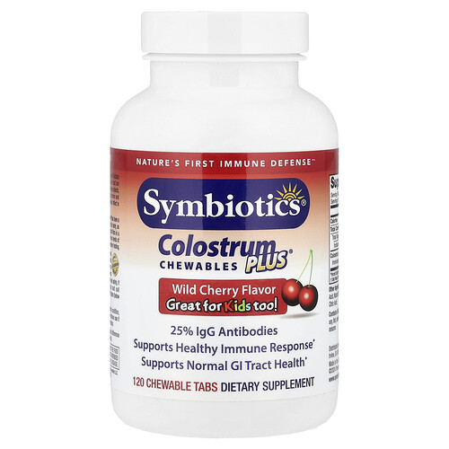 Symbiotics, Colostrum Plus® Chewables, Wildkirsche, 120 Kautabletten