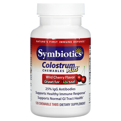 

Symbiotics Colostrum Plus Wild Cherry Flavor 120 Chewable Tabs