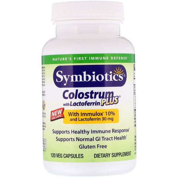 Symbiotics‏, Colostrum with Lactoferrin Plus, 120 Veg Capsules