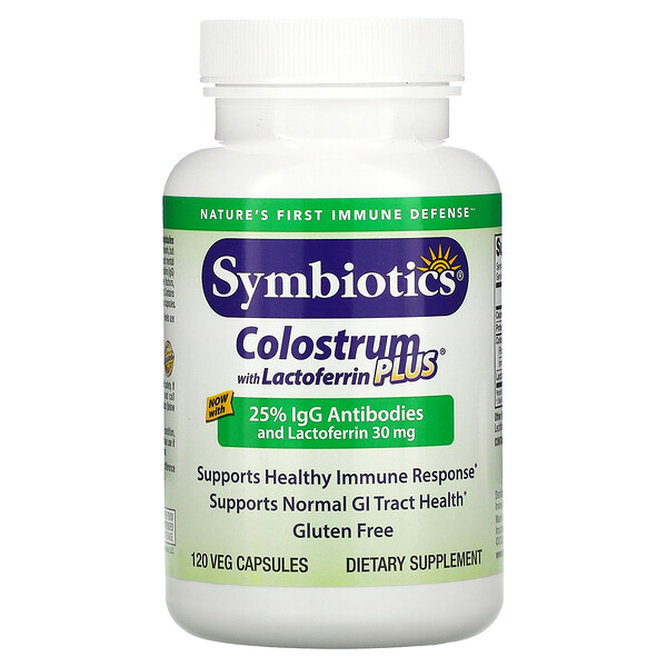 Symbiotics, Colostrum with Lactoferrin Plus, 120 Veg Capsules