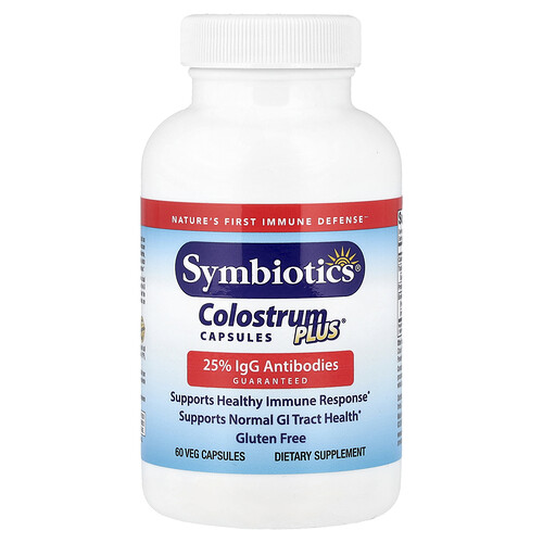 シンバイオティクス Symbiotics, Colostrum Plus®（初乳プラス）、ベジカプセル60粒