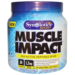 Symbiotics, Спортивное питание для восстановления мышц, Muscle Impact, порошок без вкусовых добавок, 10,6 унций (300 г)