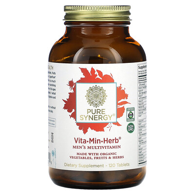 

Pure Synergy Vita·Min·Herb, мультивитамины для мужчин, 120 таблеток