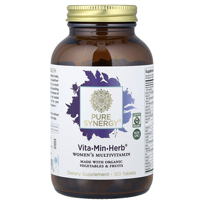 Pure Synergy, Vita-Min-Herb®, Suplemento multivitamínico para mujeres, 120 comprimidos