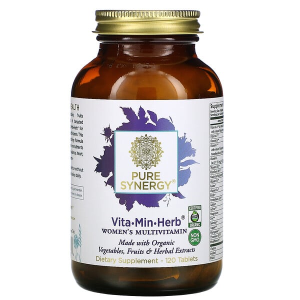 Pure Synergy‏, Vita·Min·Herb، فيتامينات متعددة للنساء، 120 قرص