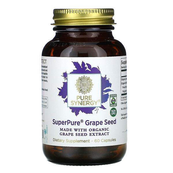 Pure Synergy‏, Super Pure זרעי ענבים, 60 כמוסות