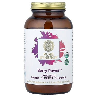Pure Synergy, Berry Power™, Bayas y frutas orgánicas en polvo, 150 g (5,3 oz)
