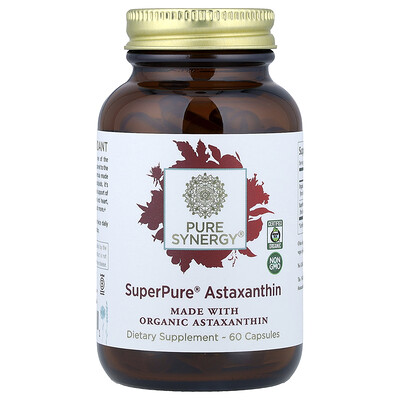 Pure Synergy, Astaxantina SuperPure, Extracto orgánico, 60 cápsulas