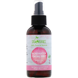 Отзывы о Sky Organics, 100% Pure Organic, Rose Water Facial Mist, Hydrating Toner, 4 fl oz (118 ml)