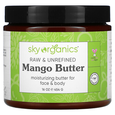 Купить Sky Organics Organic Unrefined Raw, Mango Butter, 16 fl oz (454 g)