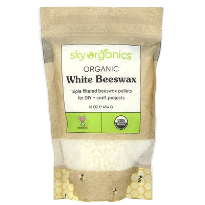 Sky Organics White Organic Beeswax, 16 Oz (454 G) 16Oz